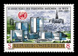 Image result for un vienna 10th anniversary stamp images
